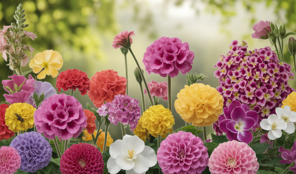 collage-fleurs-geraniums-gardenias-colore