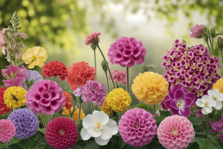 collage-fleurs-geraniums-gardenias-colore