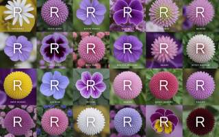 collage-fleurs-lettre-r-fond-vert