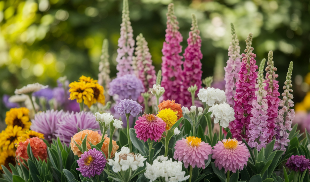 fleurs-multicolores-jardin-flou