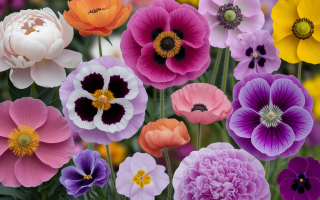 fleurs-pivoines-pavots-petunias