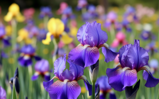 iris-gros-plan-jardin-fleuri