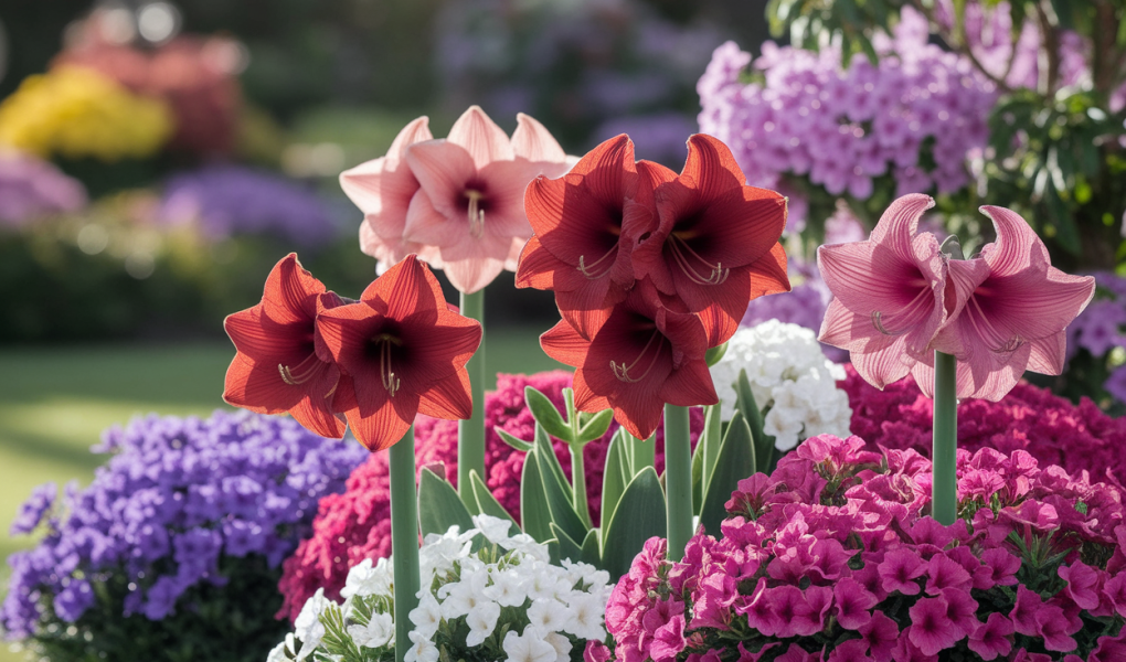 jardin-fleuri-amaryllis-asters-azalees