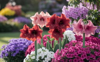 jardin-fleuri-amaryllis-asters-azalees