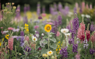 jardin-fleuri-tournesol-premierplan