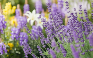 jardin-lavande-lys-lupins