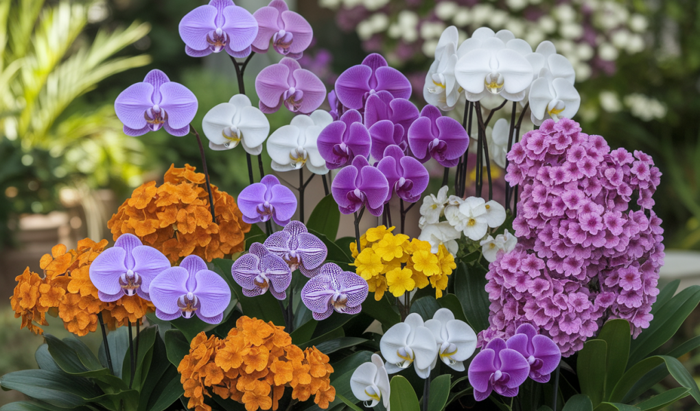 orchidees-fleurs-oranger-jardin-flou