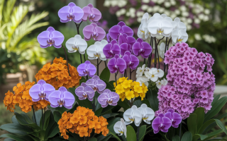 orchidees-fleurs-oranger-jardin-flou
