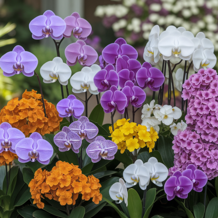 orchidees-fleurs-oranger-jardin-flou