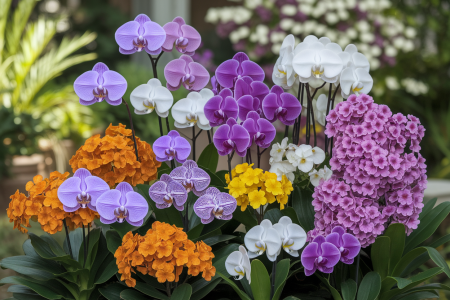 orchidees-fleurs-oranger-jardin-flou