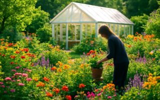 jardin-luxuriant-plantes-silhouette-serre-