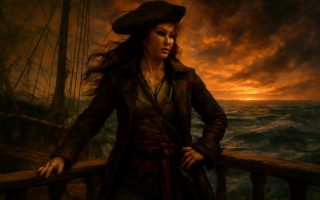 femme-pirate-navire-mer-agitee
