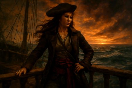 femme-pirate-navire-mer-agitee