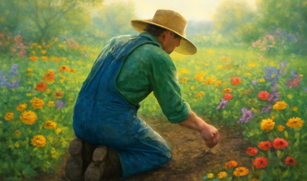 jardinier-agenouille-fleurs-sol-printemps