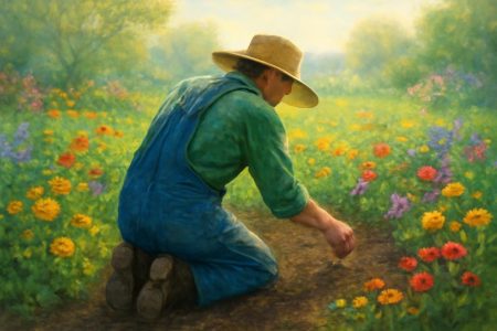 jardinier-agenouille-fleurs-sol-printemps