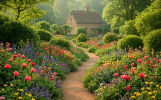 jardin-anglais-fleurs-maison-campagne