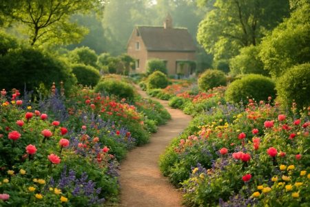 jardin-anglais-fleurs-maison-campagne