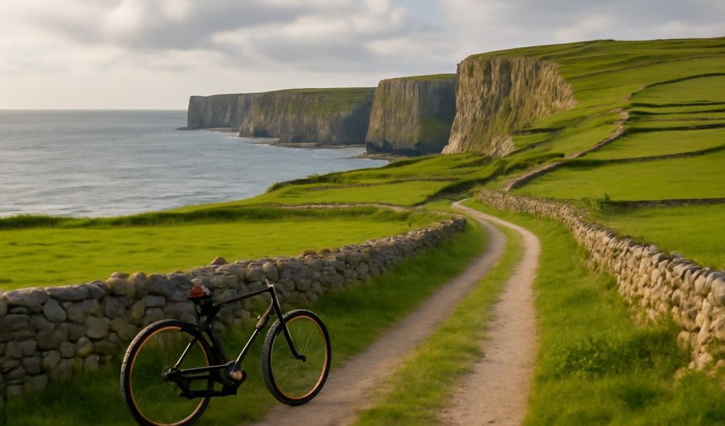 falaises-ocean-chemin-bicyclette-ciel-nuageux