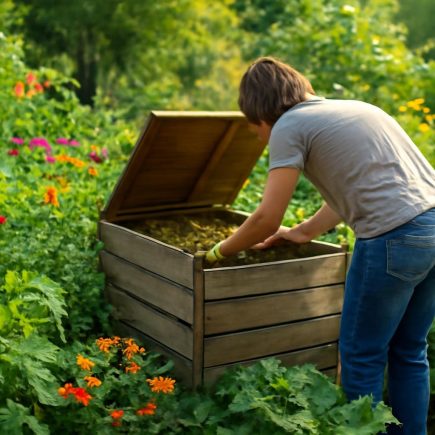jardin-verdoyant-composteur-fleurs-legumes