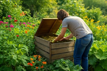 jardin-verdoyant-composteur-fleurs-legumes