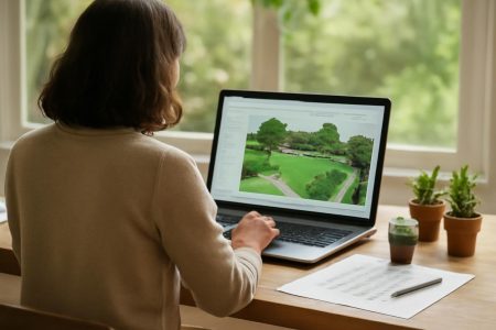 personne-dos-ordinateur-jardin-3d