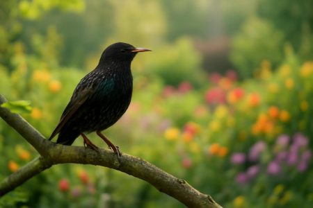 etourneau-perche-branche-jardin-verdoayant